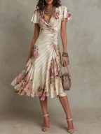 Alba - Robe Midi Florale Rétro Élégante