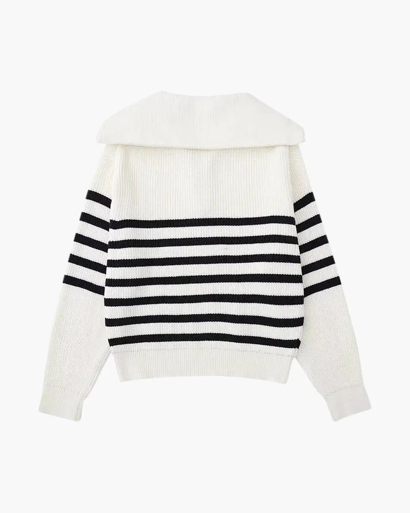 PULL ZIPPÉ RAYÉ