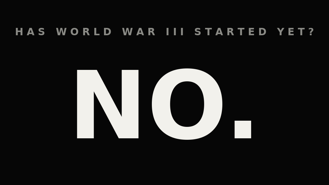 Support Has World War III Started Yet?