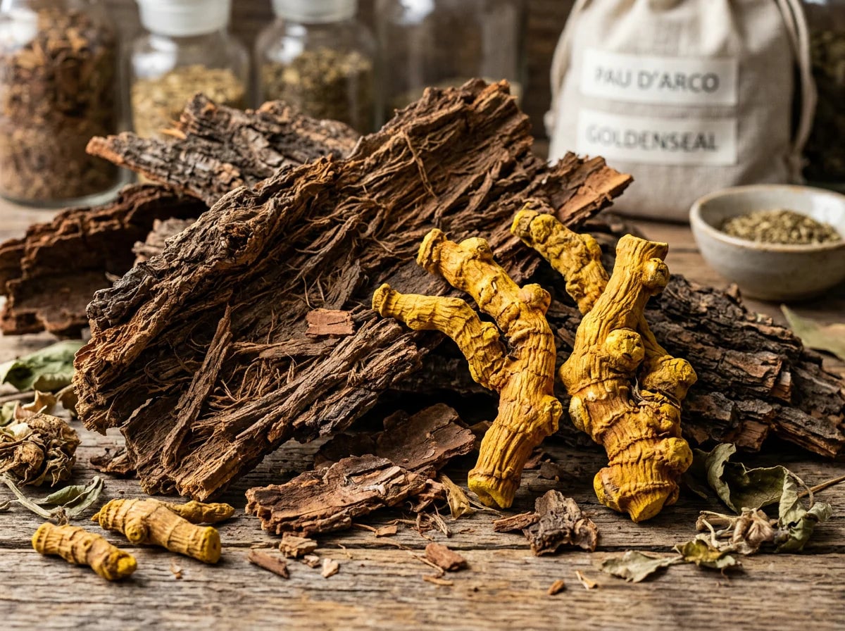 Pau D'Arco and Goldenseal botanicals