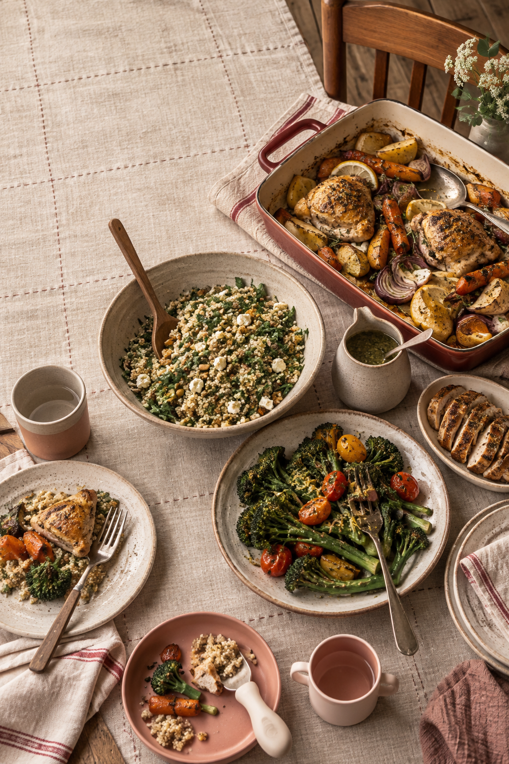 Working Parents Serving Five Varied Dinners Without Separate Meals