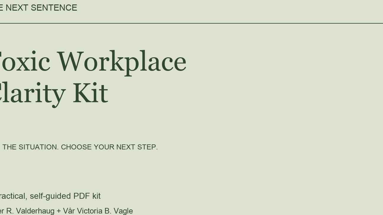 Toxic Workplace Clarity Kit