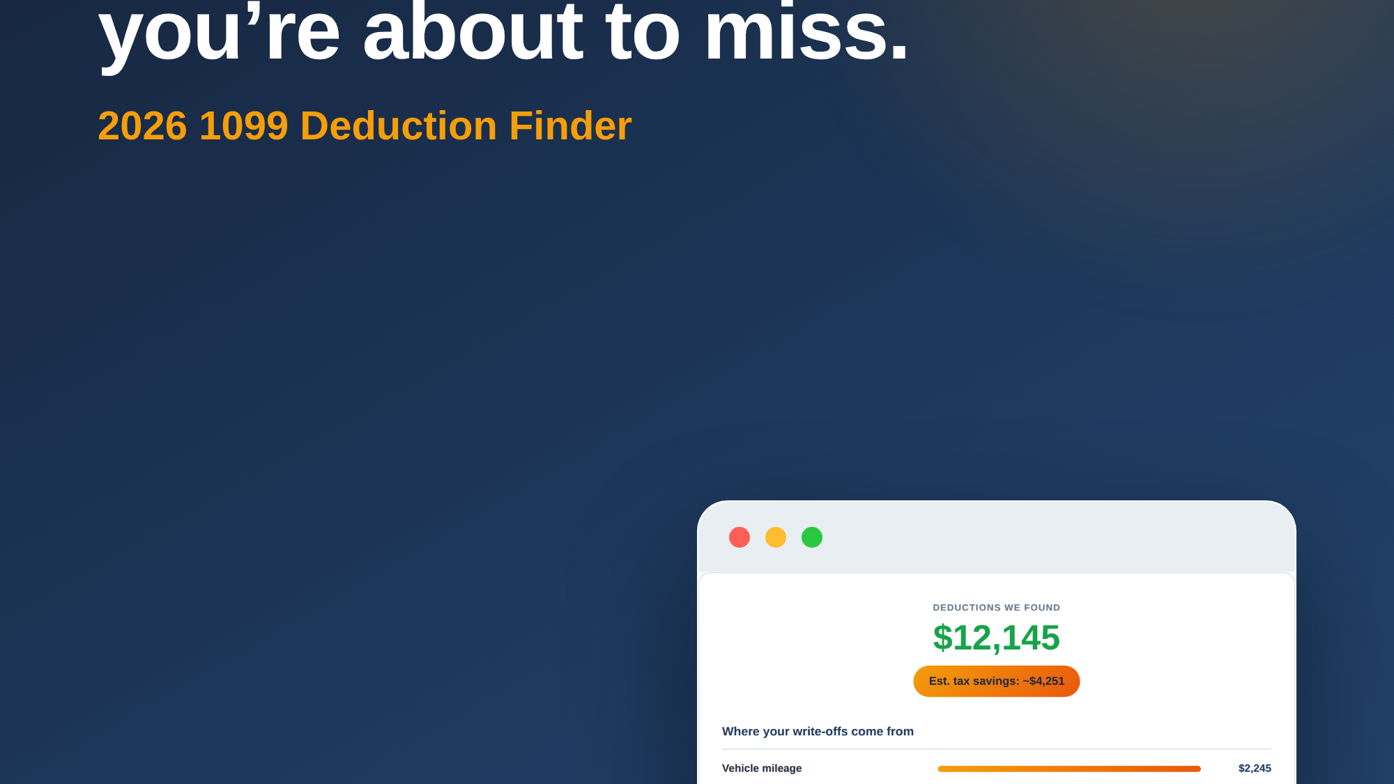 1099 Tax Deduction Finder