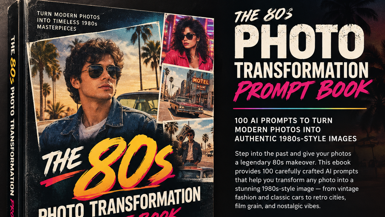 The 80s Photo Transformation Prompt Book