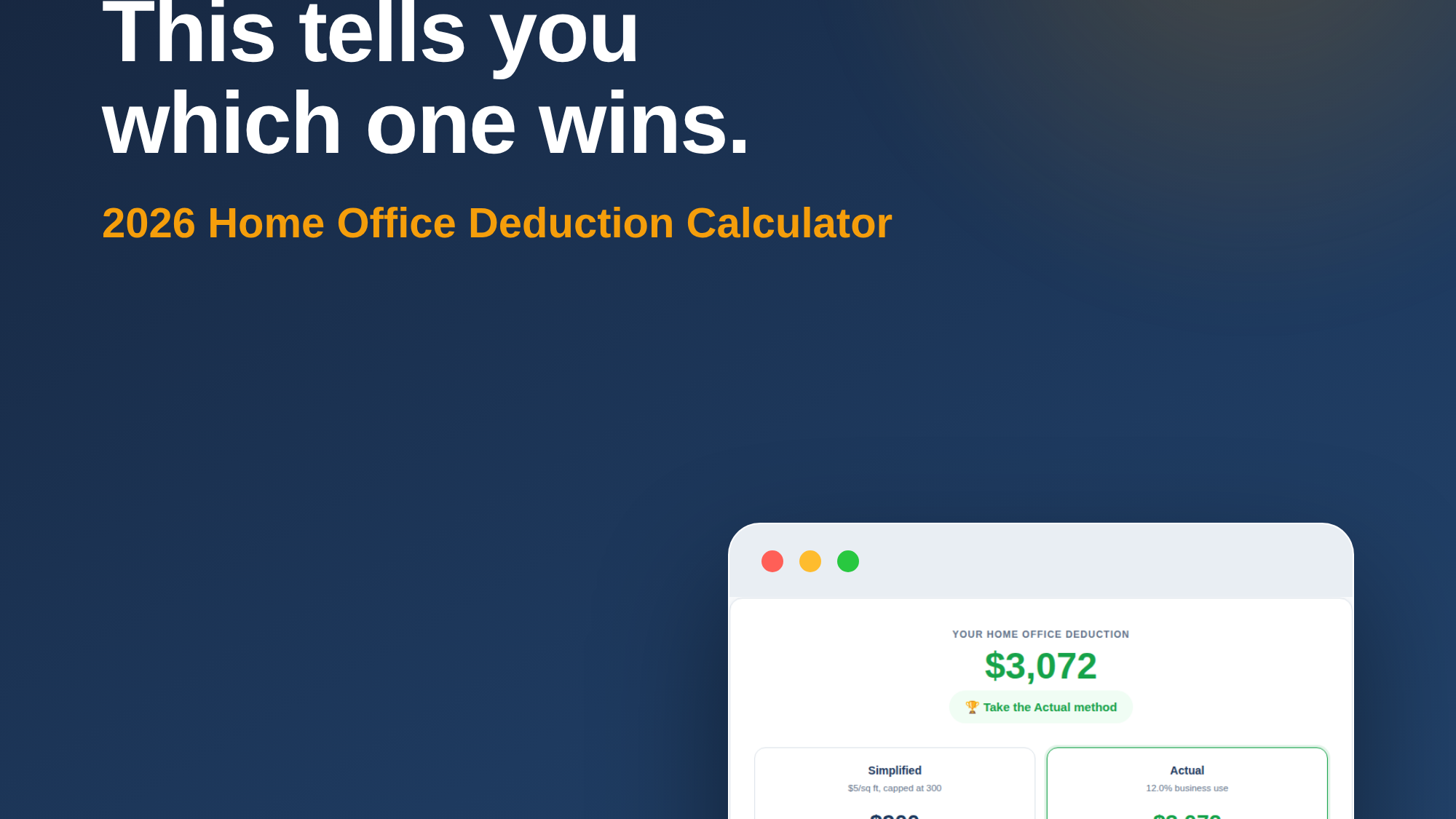 Home Office Deduction Calculator