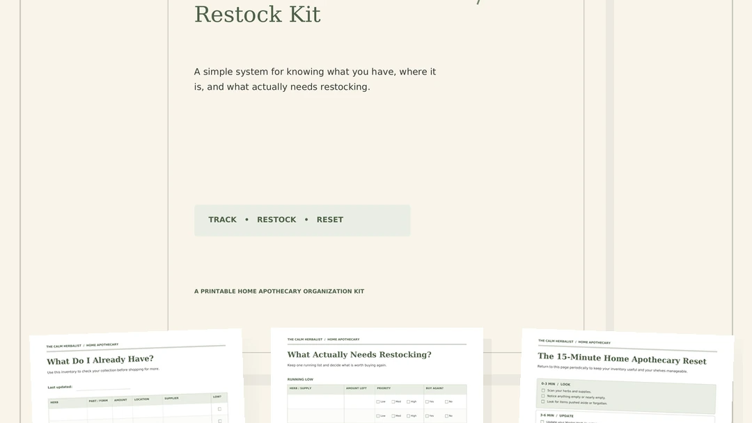 Home Apothecary Inventory & Restock Kit