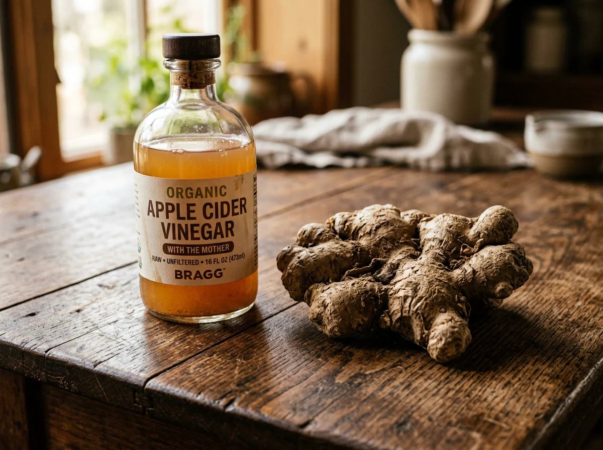 Apple cider vinegar and ginger root