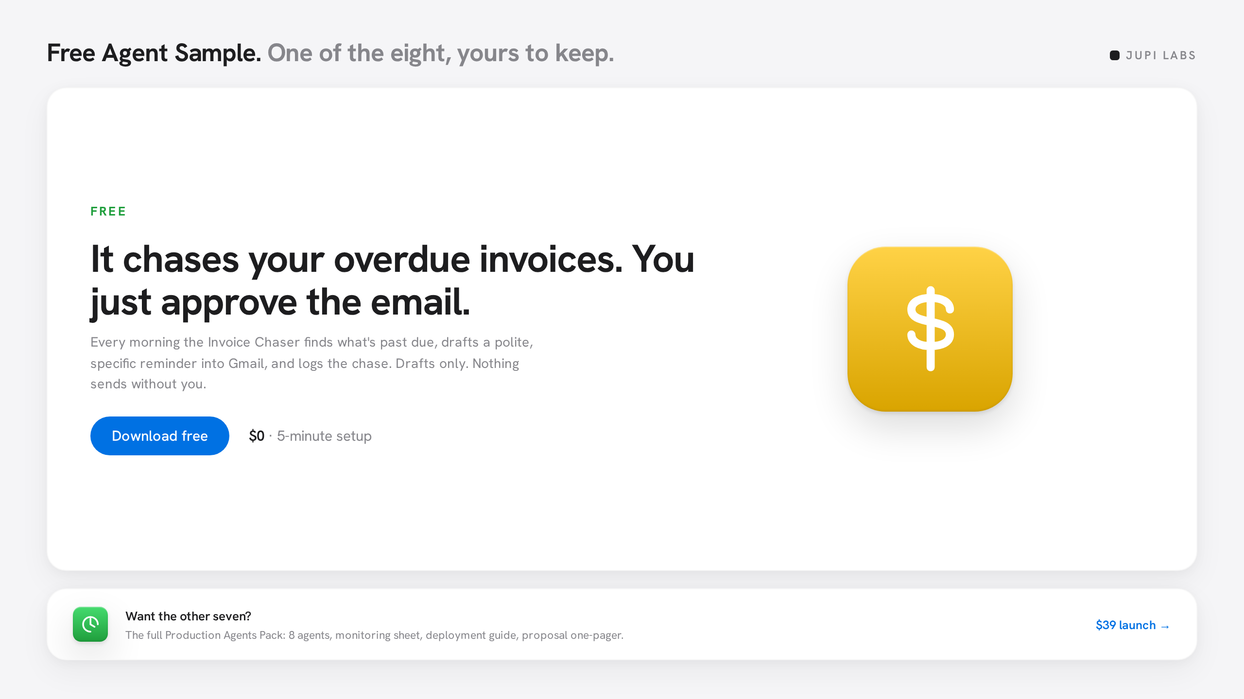 Free Agent Sample - Invoice Chaser (n8n AI Agent)