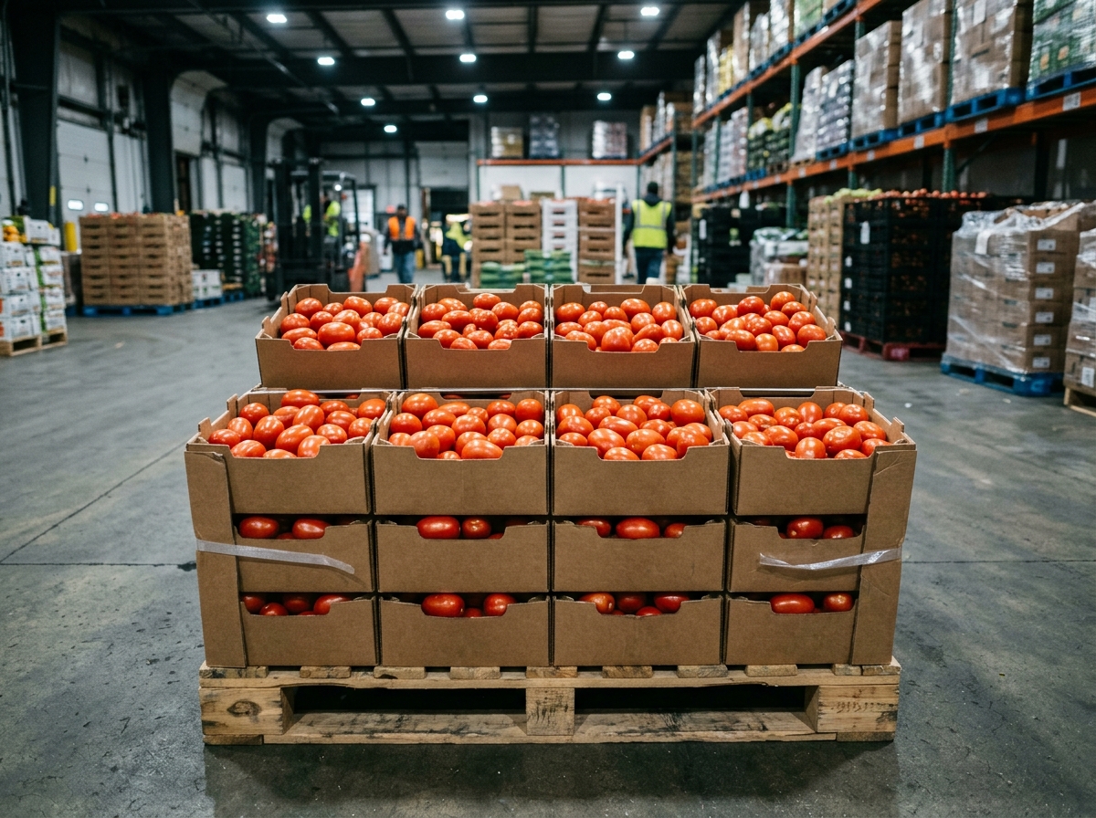 Pallet of Roma Tomatoes