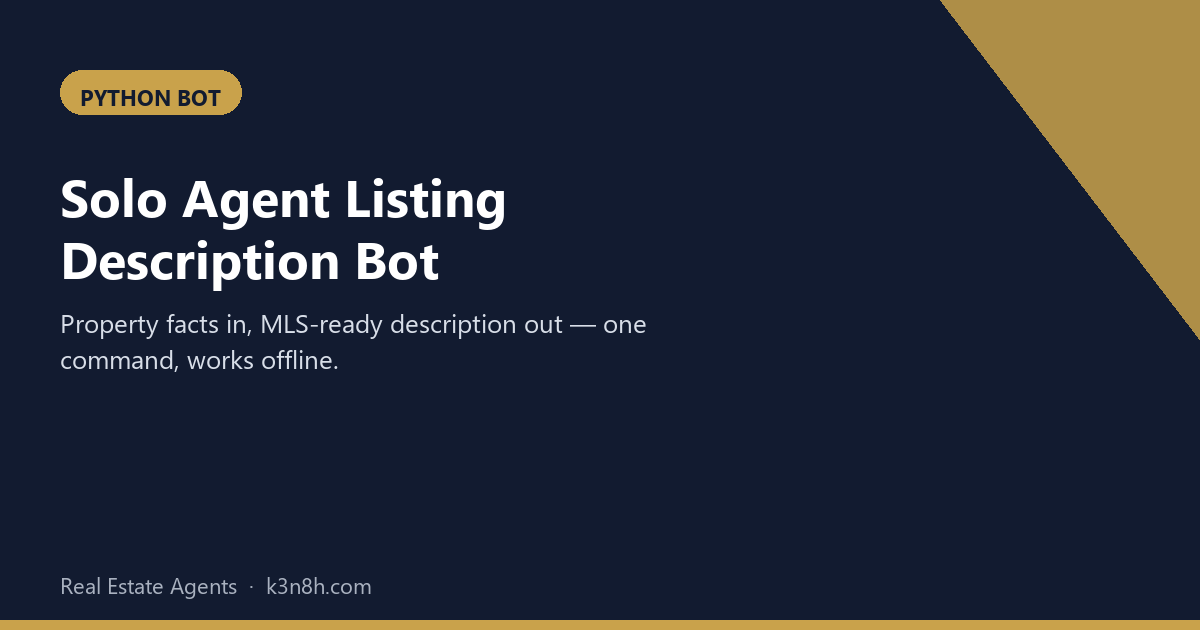 Solo Agent Listing Description Bot
