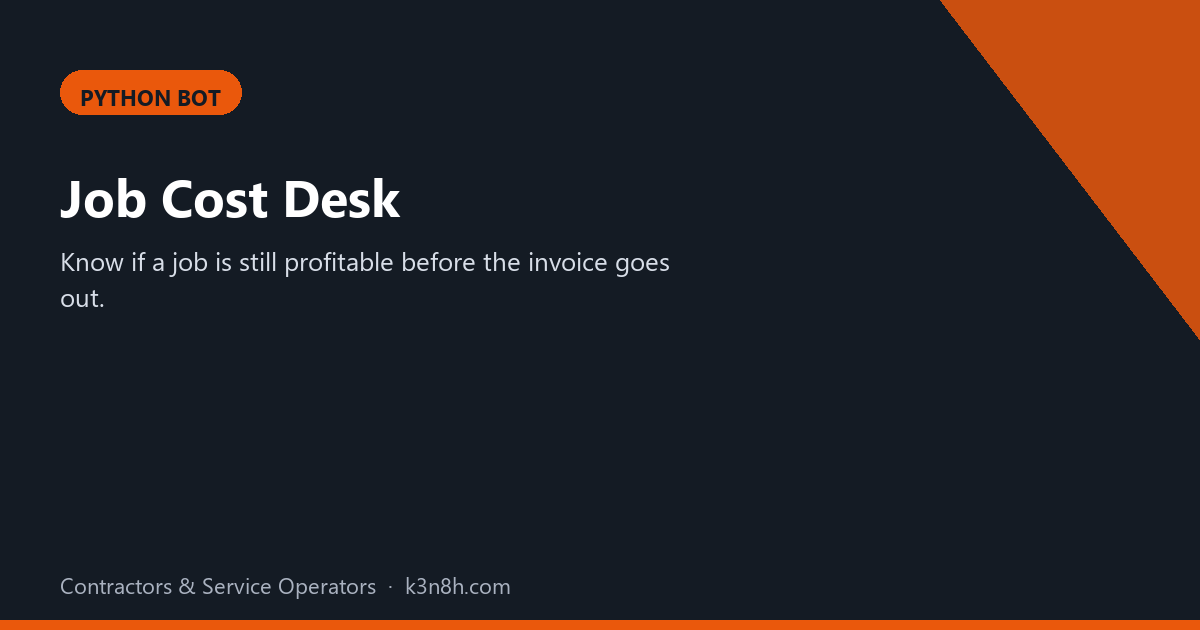 Job Cost Desk