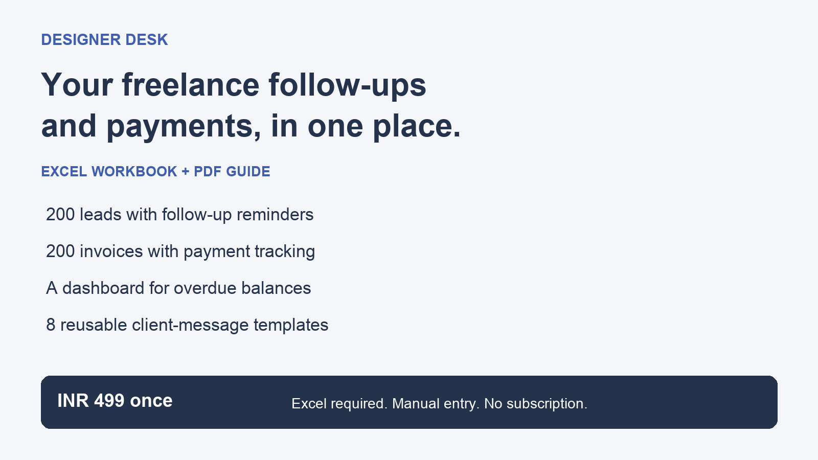 Designer Desk — Freelancer Lead & Payment Tracker