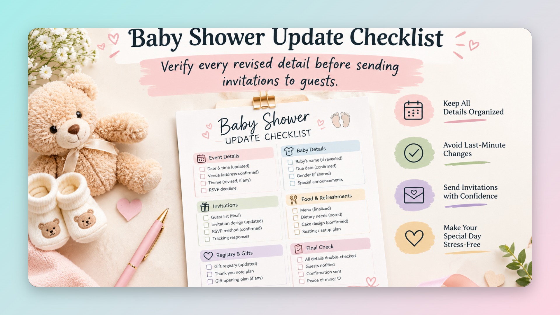 Baby Shower Update Checklist