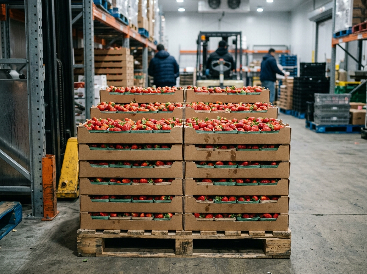 Pallet of Florida Strawberries