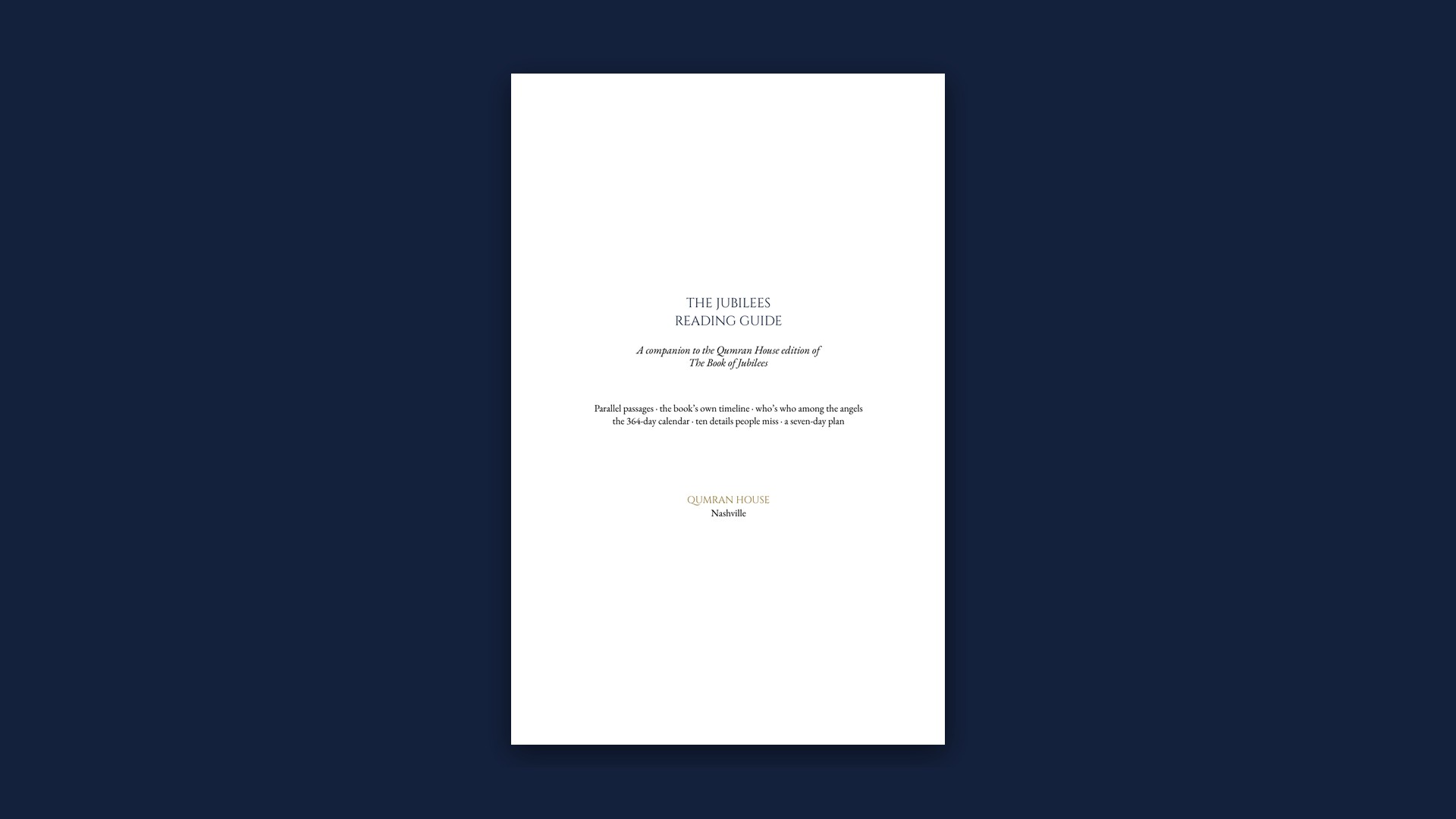 The Jubilees Reading Guide (PDF)