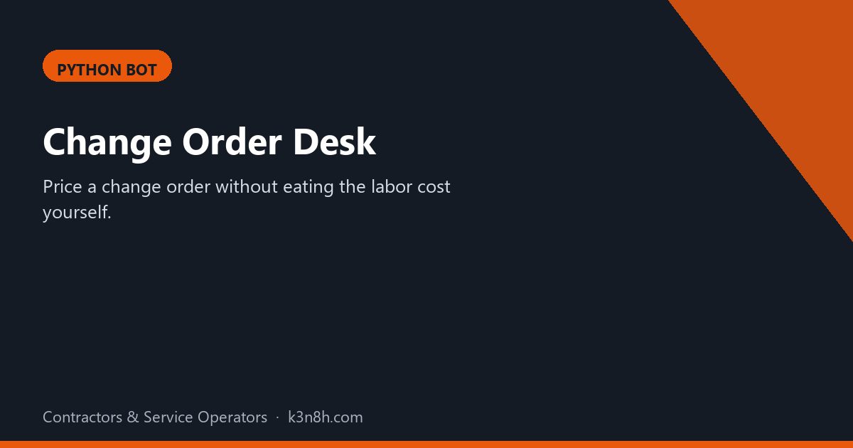 Change Order Desk