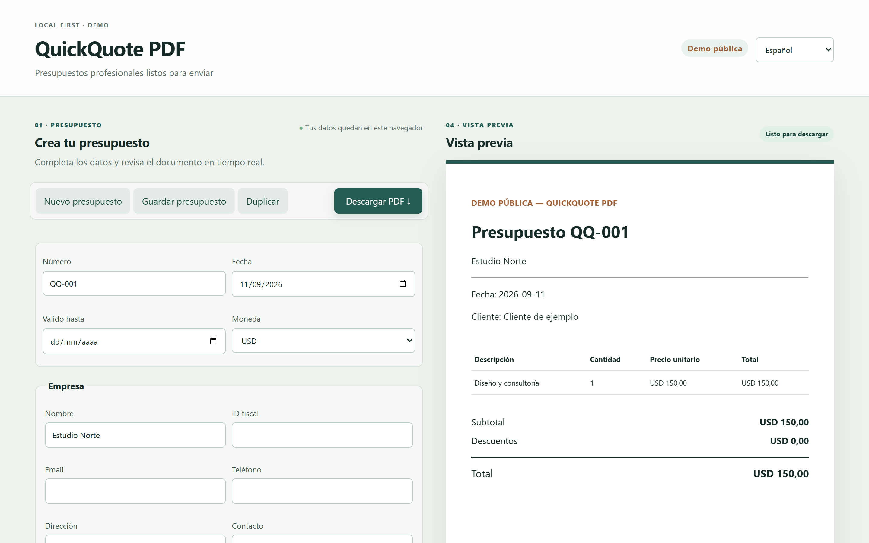 QuickQuote PDF — Developer Bundle