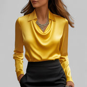 Nina | Cowl Neck Satin Blouse
