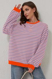 Marisol | Women's Striped Long Sleeve Top