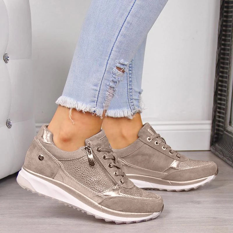 Sarafina | Women's Diamante Wedge Trainers