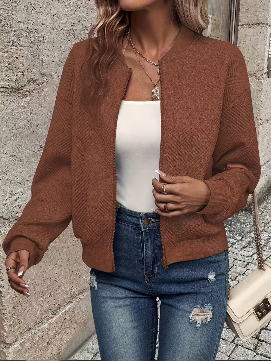Sienna | Women's Textured Zip-Up Cardigan