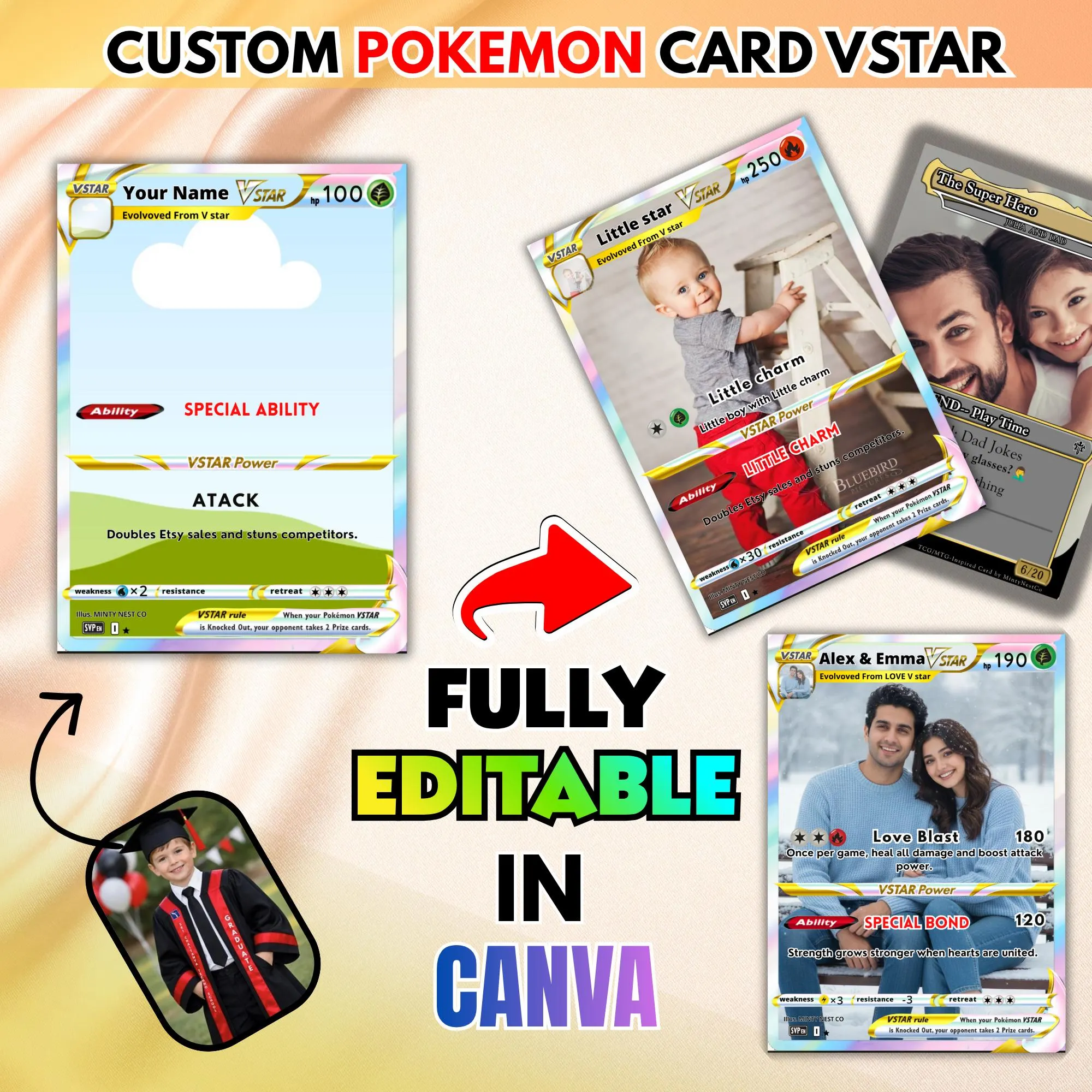 Custom VSTAR Trading Card Template