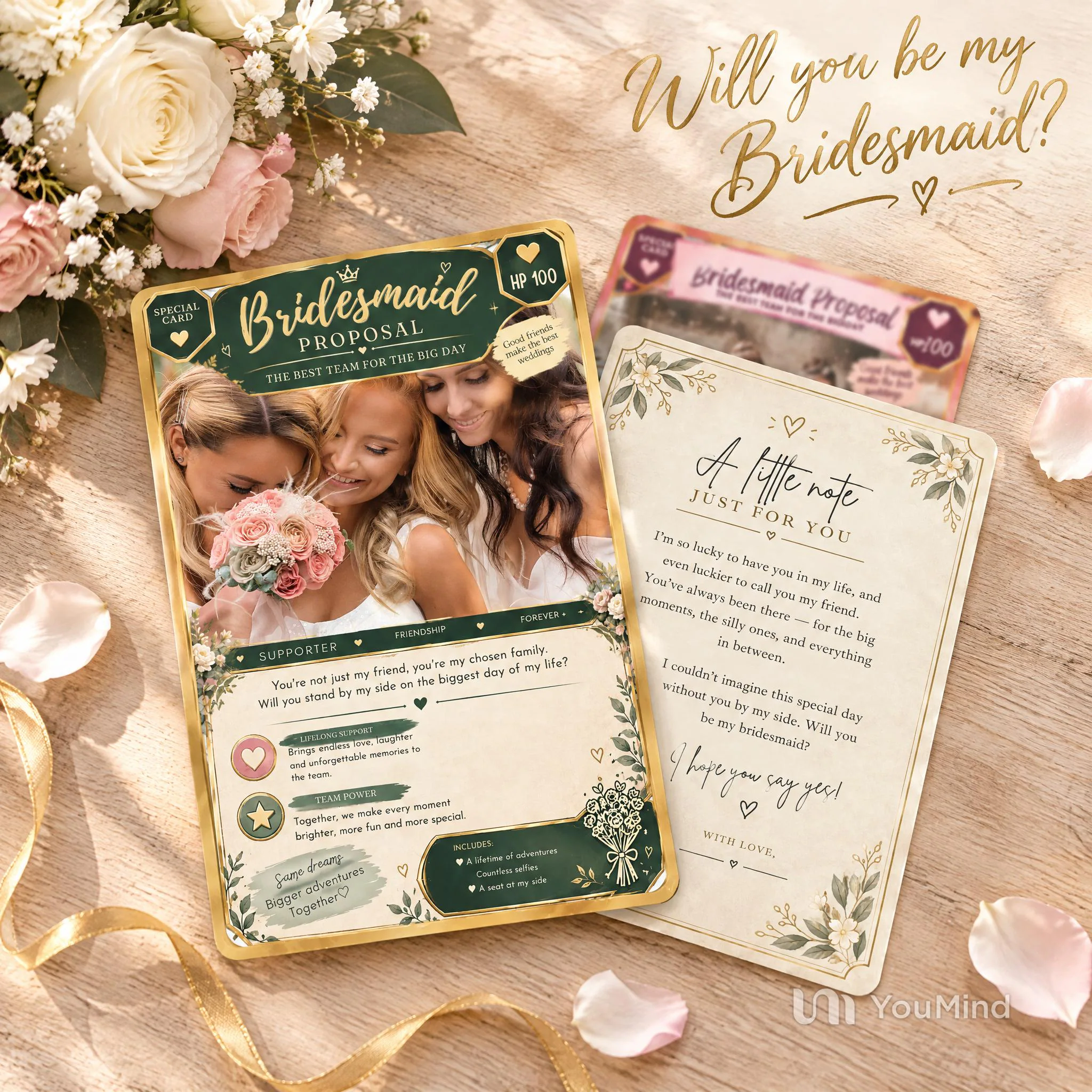 Bridesmaid Proposal Trading Card Template