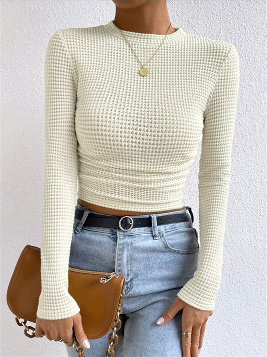 Théa | Waffle Knit Long Sleeve Top