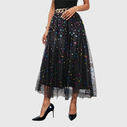 Daniela | Polka Dot Mesh Sequin Tulle Skirt