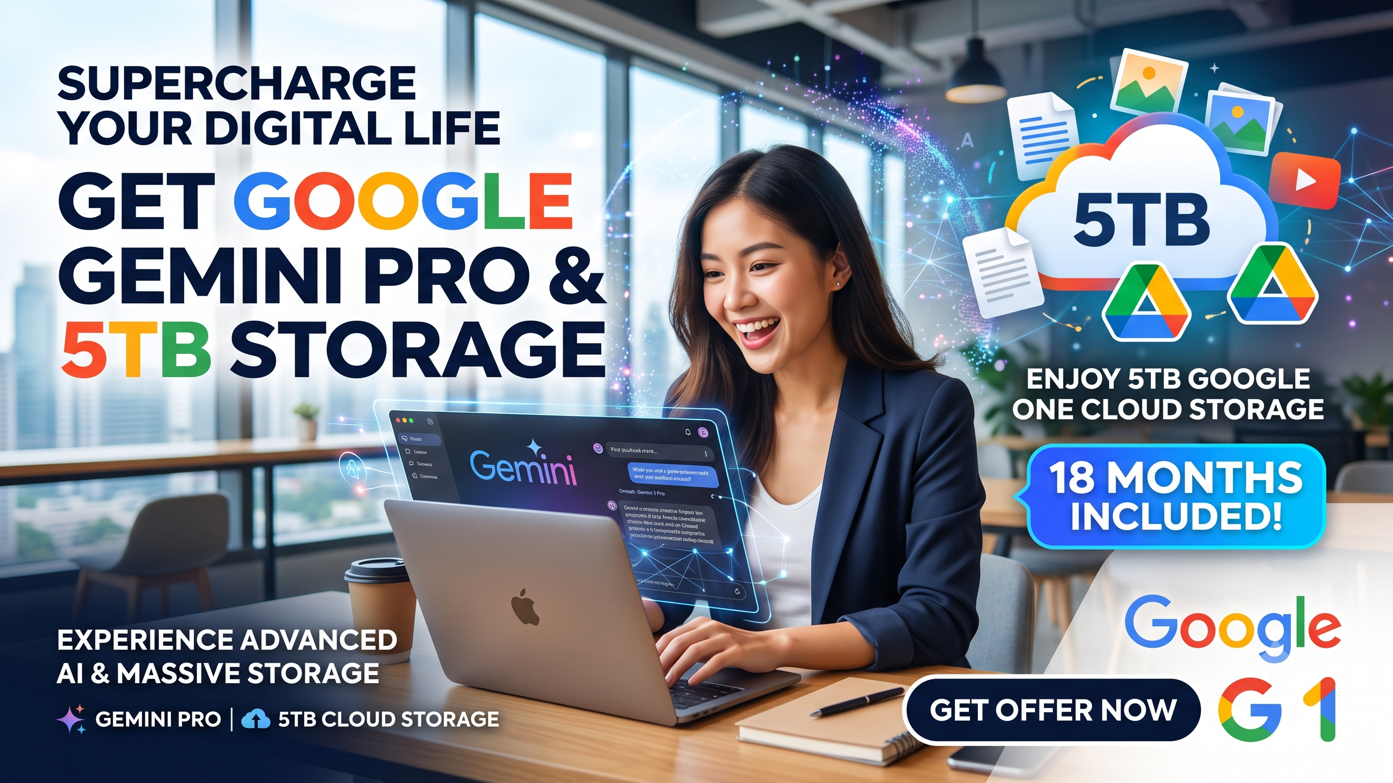 18 Months Google One Premium & Gemini Pro Access