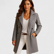 Selina | Women's Double-Breasted Longline Wool Coat
