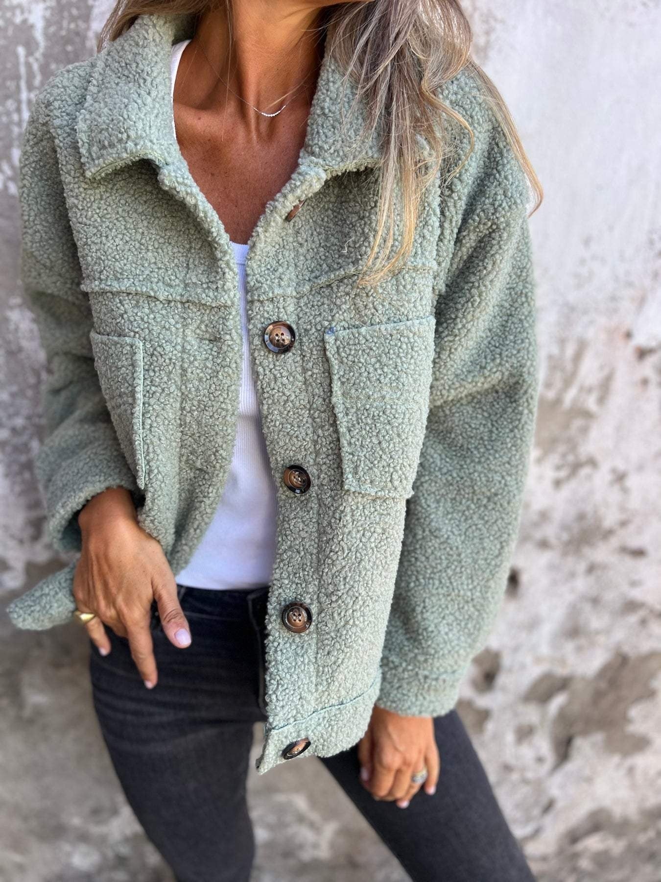 Matilda | Women's Borg Button-Up Shacket