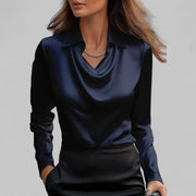 Nina | Cowl Neck Satin Blouse