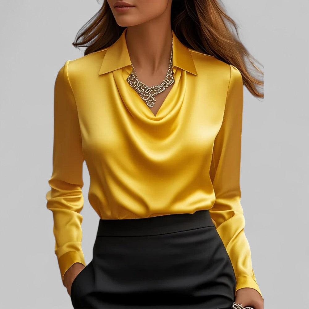Nina | Cowl Neck Satin Blouse