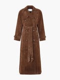 Coco | Women's Suede Double-Breasted Belted Trench Coat