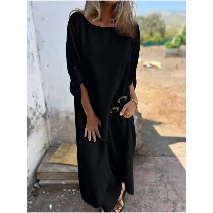 New Cotton-Linen Dress + Pants - Comfortable Two-Piece Set