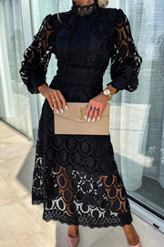 Priscilla | Crochet Lace Midi Dress