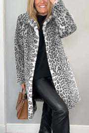 Hanna | Women's Longline Leopard Faux Fur Coat