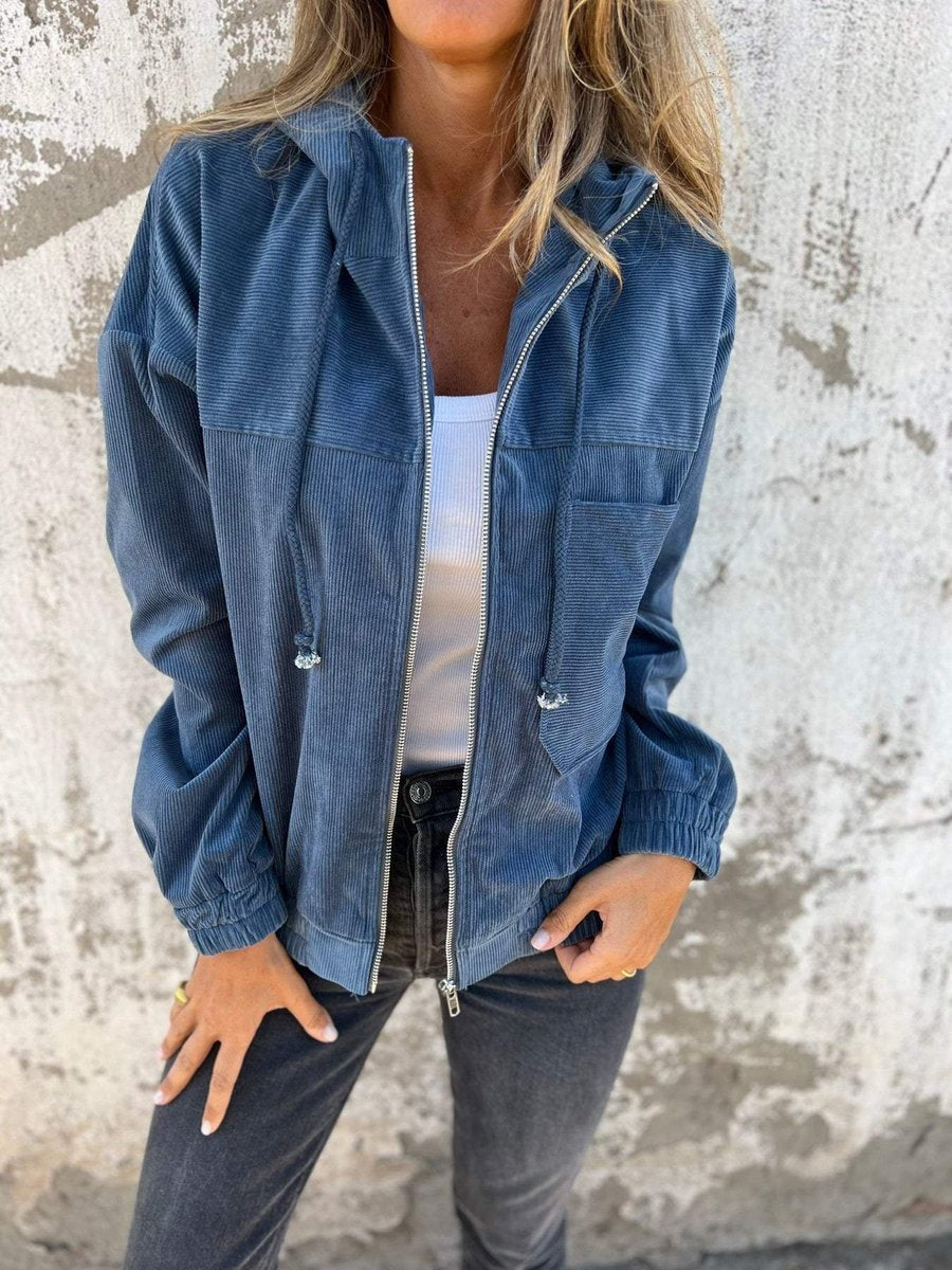 Elena | Women's Corduroy Hooded Jacket