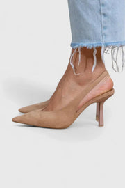 Amira | Slingback Suede Kitten Heels