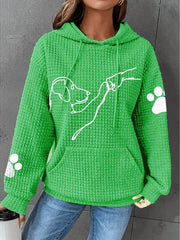 Selma | Women's Dog Print Waffle Knit Hoodie