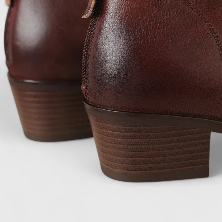 Lara | Pointed Toe Zip-Up Ankle Boots