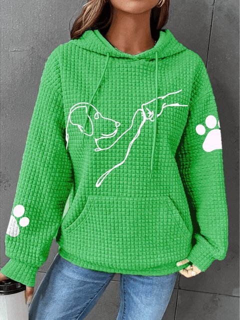 Selma | Women's Dog Print Waffle Knit Hoodie