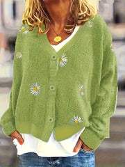 Marie | Women's Daisy Embroidered Cardigan