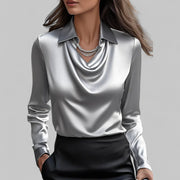 Nina | Cowl Neck Satin Blouse