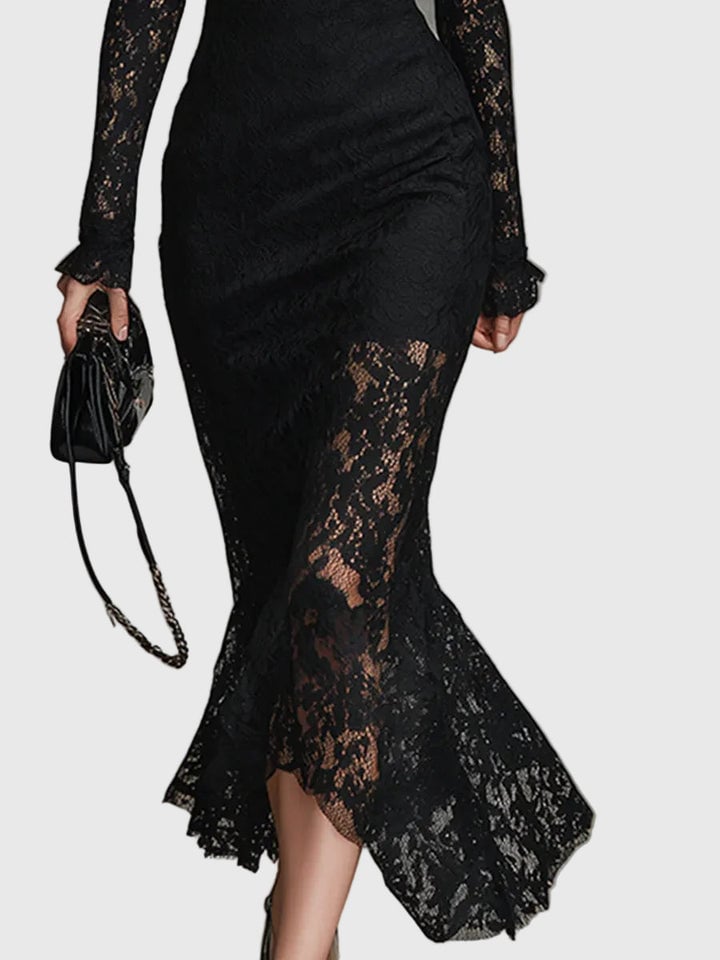 Taylynnne | Elegant Lace Fishtail Maxi Dress