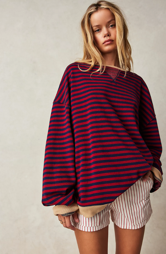 Marisol | Women's Striped Long Sleeve Top