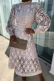 Priscilla | Crochet Lace Midi Dress