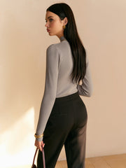 Simone | Long Sleeve Ribbed Knit Top