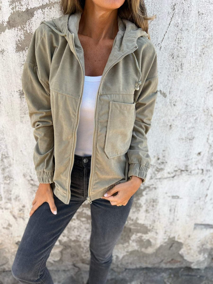 Elena | Women's Corduroy Hooded Jacket